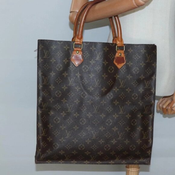 LOUIS VUITTON Monogram Sac Plat Hand Bag M51140 LV Auth 137345 - Picture 1 of 16